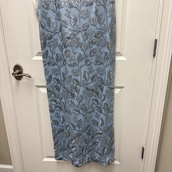 New JS Collections Size 12 Julia Blue Cap Sleeve Sequin Column Gown Maxi Dress - Picture 7 of 13